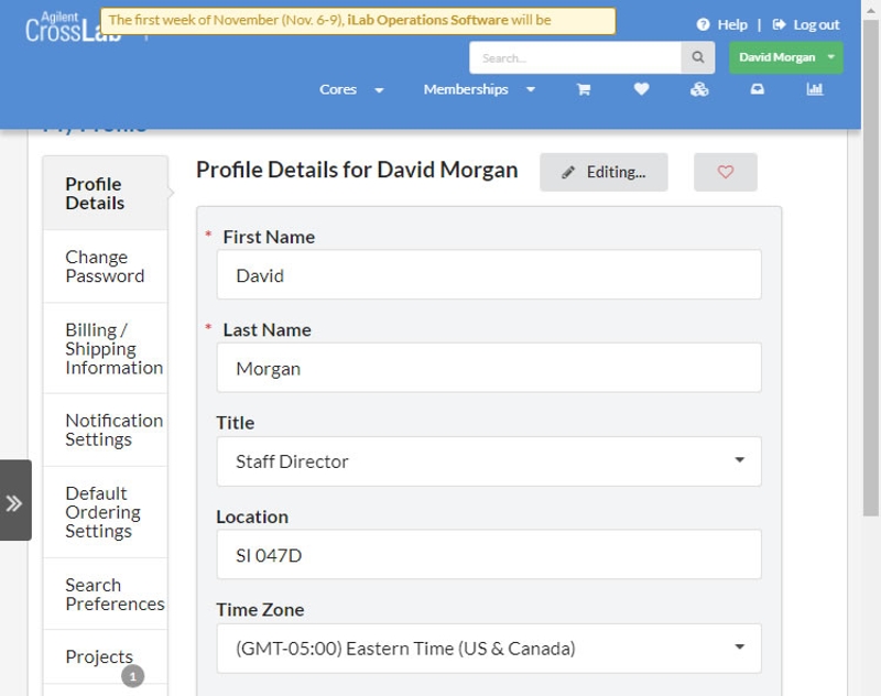 A screenshot showing the Profile Details page being openly edited - all of the information fields are now editable and can be changed.